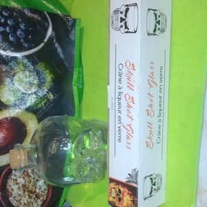 Skull Decanter Glass 3D Skull Bottle with Cork Stopper 6 skull shot glasses New